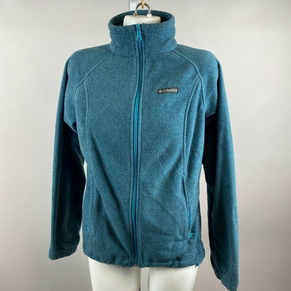 Columbia Light Blue Fleece Drawstring Jacket
